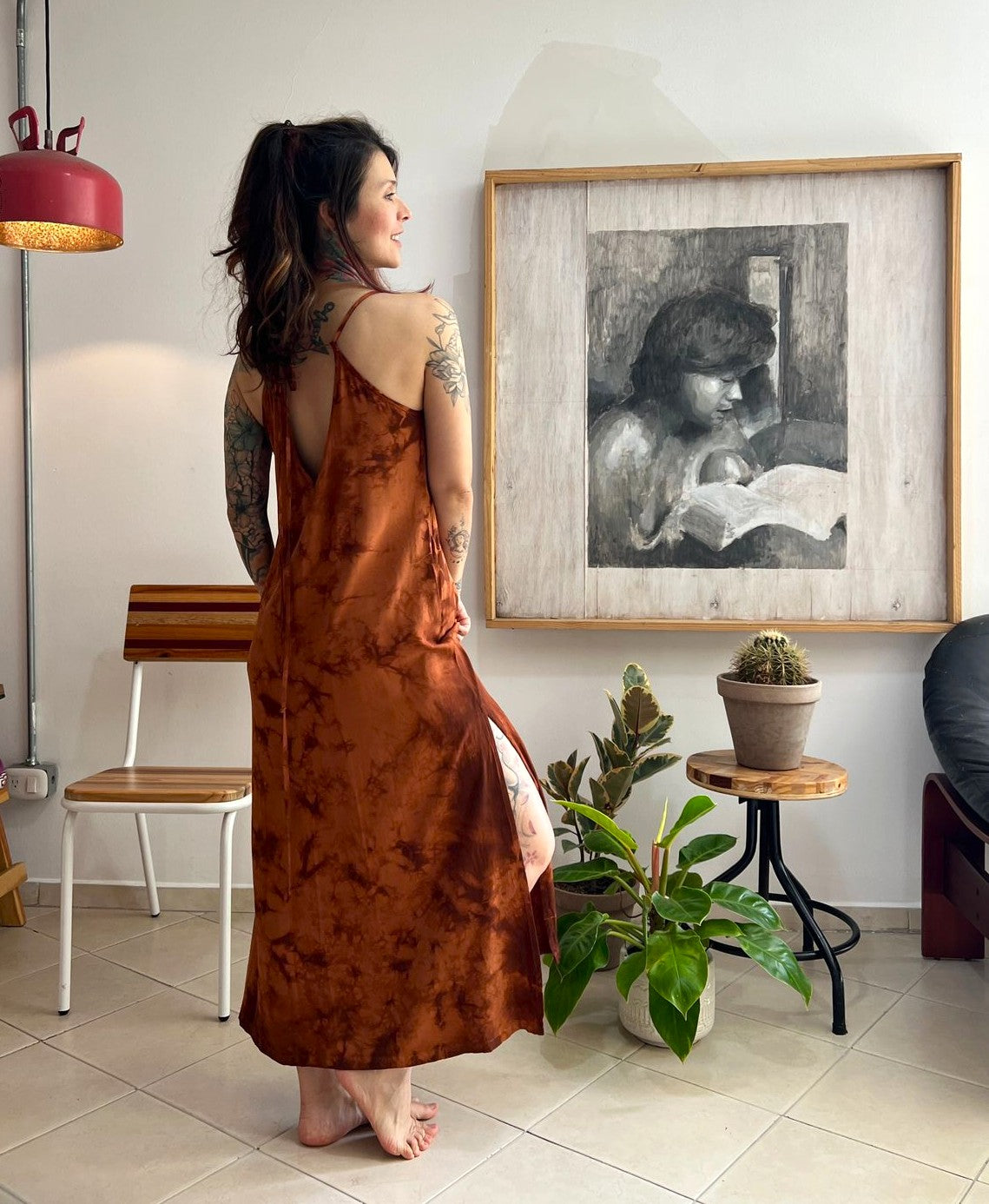 Vestido Largo Café Ref Tierra
