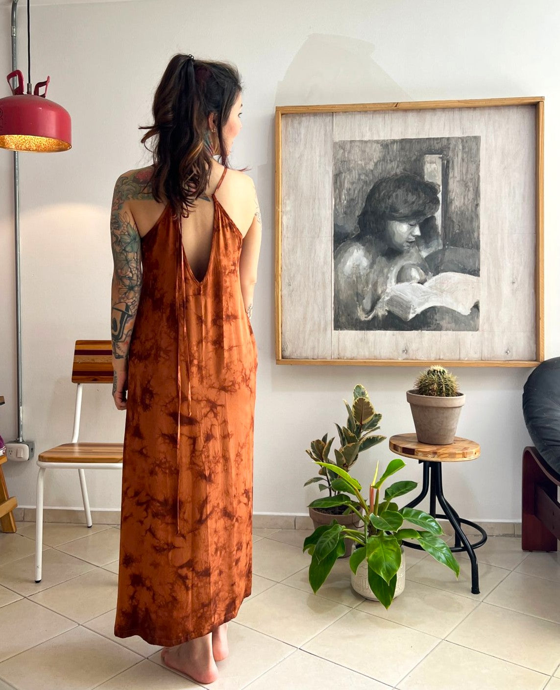 Vestido Largo Café Ref Tierra