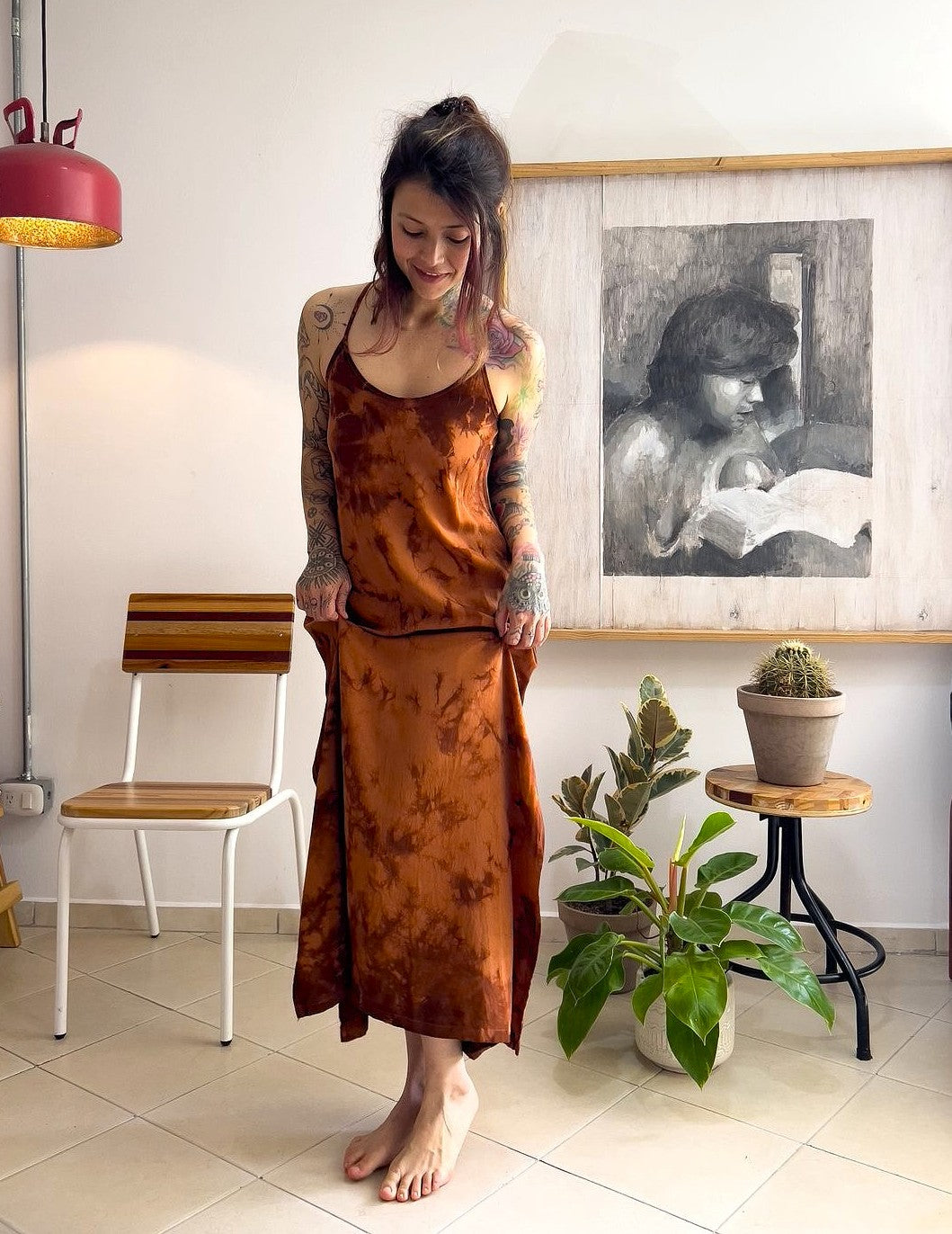 Vestido Largo Café Ref Tierra
